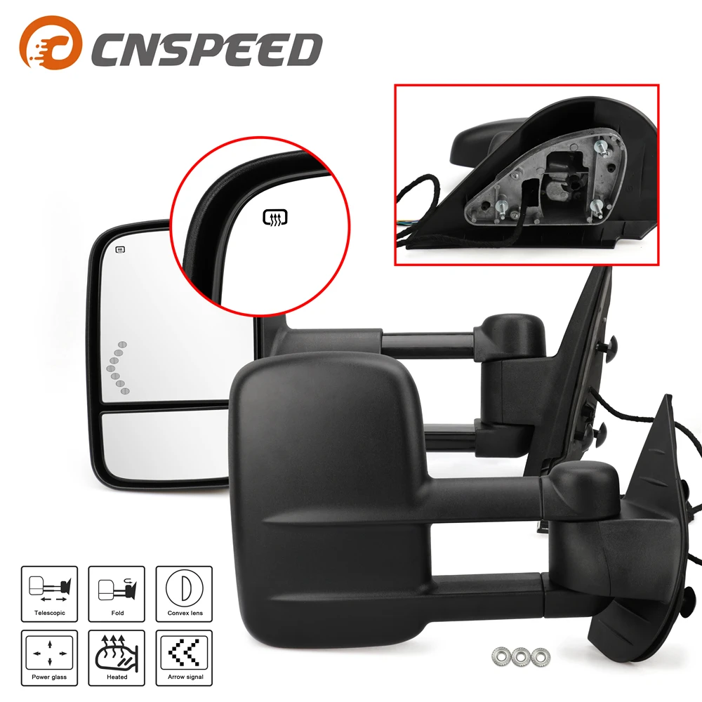 Для 07 13 Chevy Silverado 1500 2500 3500 буксировочные зеркала с мощным подогревом светодиодные