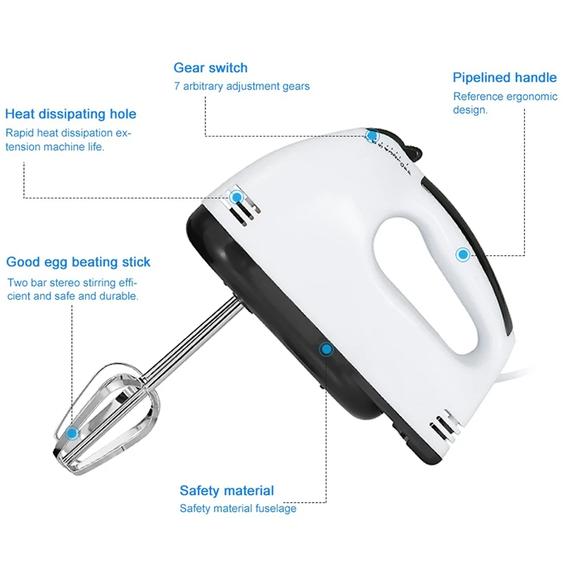 Ручной Мини-миксер 7 высокоскоростной миксер для теста ручной смеситель