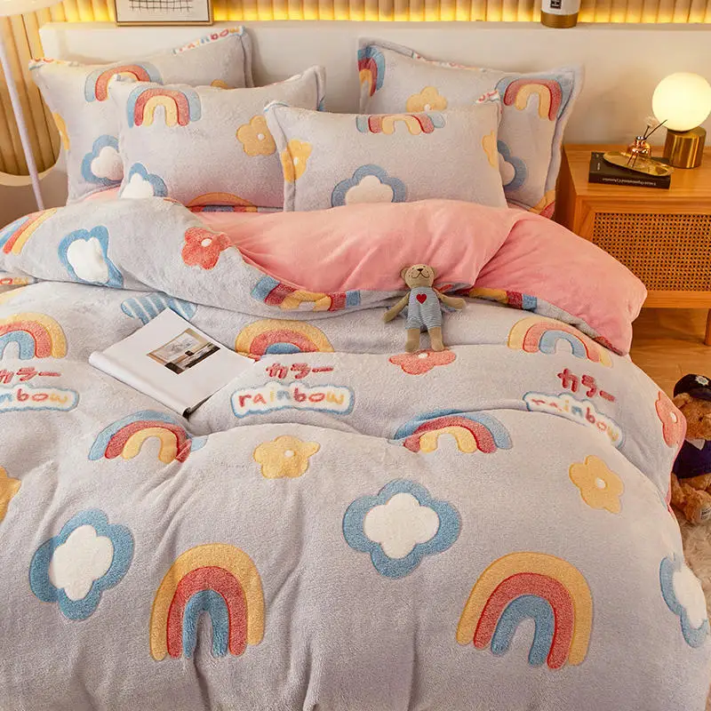 1 шт. теплый пододеяльник с радужным принтом funda nordica cama 150 Королевский/Королевский