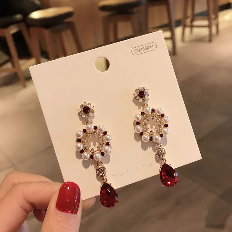 Новое поступление 2019 винтажная Капля воды женские серьги-подвески симметричные