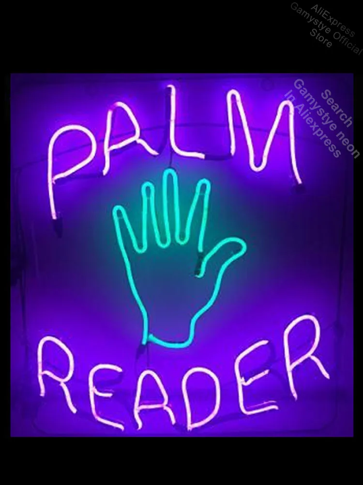 

Palm Reader Neon Sign light Neon Bulbs Signage Vintage neon signs Business Sign Neon Teaches Pacma Glass Display Boards Bar Neon