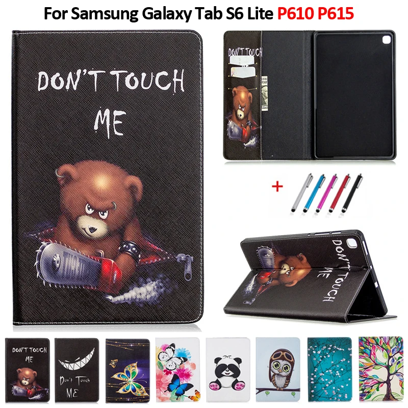 

Умный чехол из искусственной кожи с принтом для Samsung Tab S6 Lite, чехол, чехол P610 P615, чехол-бумажник с подставкой для планшета Galaxy Tab S6 Lite, 10,4 дюйма