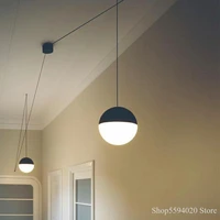 nordic diy glass ball long line chandelier creative hanging lamp modeling loft dining room hanging light fixture indoor lighting