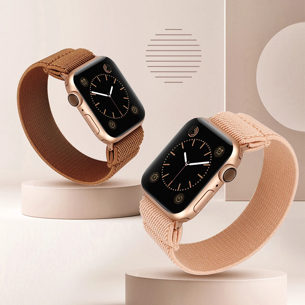 Эластичный ремешок для Apple Watch Band нейлоновый iwatch Series 6 5 4 3 2 1