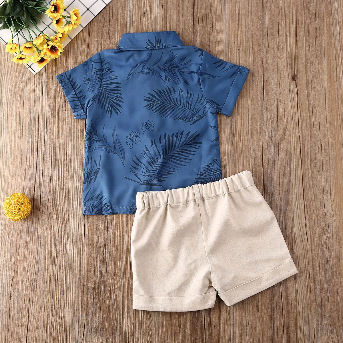 New Toddler Kids Baby Boy Gentleman Formal Suit Flower Shirt Tops Short Pants Set |