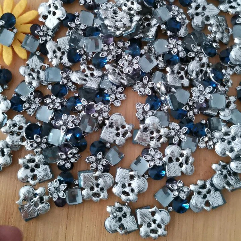 Новинка 100 шт. цветы со стразами аксессуары для волос DIY одежды украшения ручной