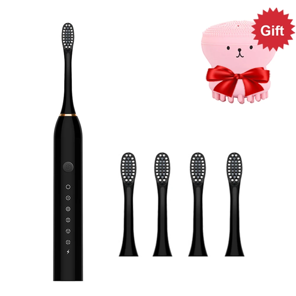 

Electric Toothbrush Adult Smart Sonic Vibration Soft Toothbrush Teeth Whitening Dental Care Intelligent Oral Cleaner Portable
