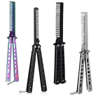 Стальной тренировочный нож-бабочка, тусклый складной нож, карманный нож, уличная расческа, щетки для бороды, инструмент для безопасной практики