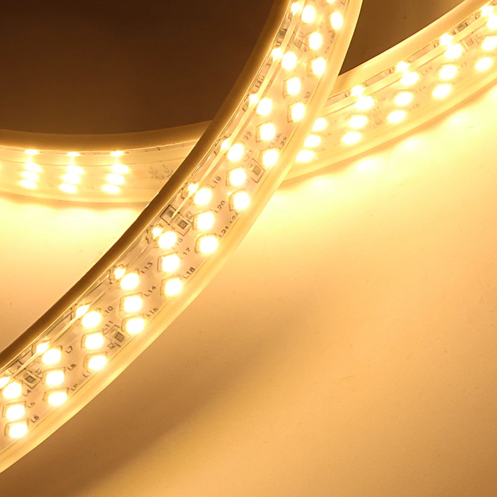 276Led/m светодиодный ленточный светильник 220 В 2835 трехрядный водонепроницаемый