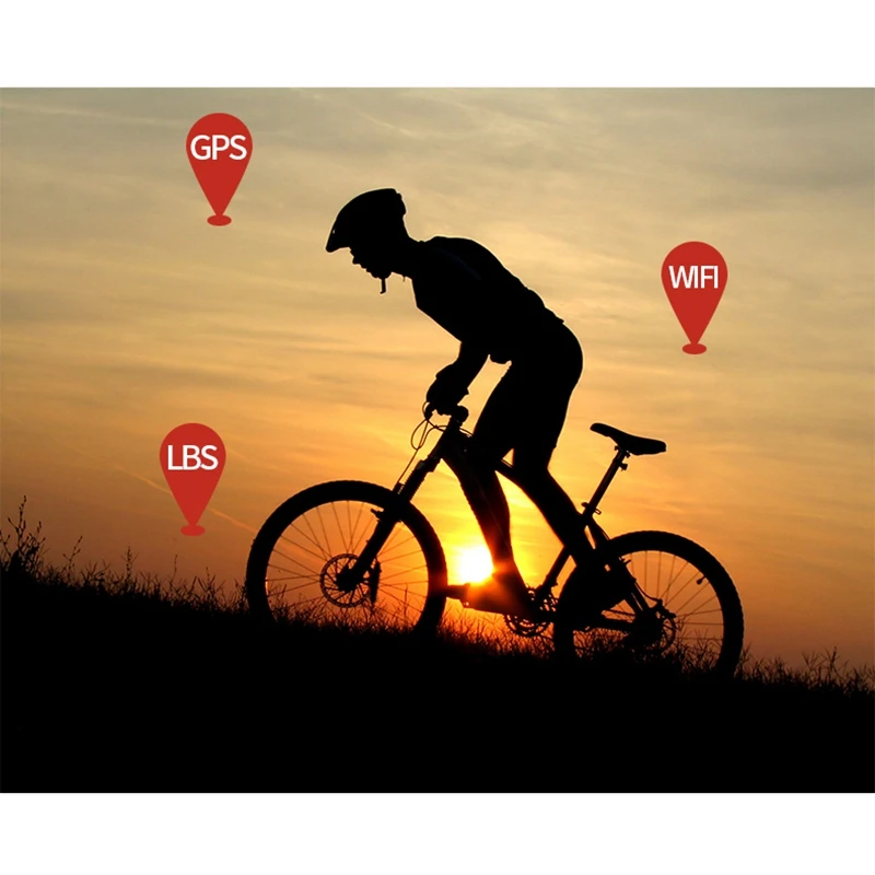 

Bicycle Solar GSM GPS Tracker Locator LED Headlight Free Platform IOS Android APP Bike Real Time Tracking Alarm Device