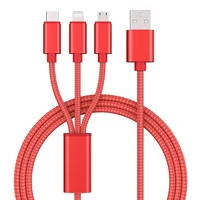 3 in 1 3a fast charging usb type c charger cable for iphone 12 android micro usb samsung a52 charging cable phone accessories