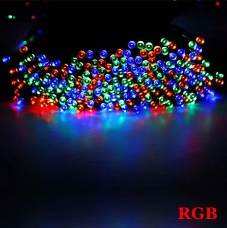 RGB 12 м/22 м/52 м наружный солнечный светильник светодиодный светильник-гирлянда s Сказочный водонепроницаемый Праздничный Рождественский светильник для вечеринки садовый декоративный светильник - Испускаемый цвет: RGB