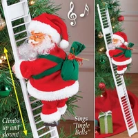 2022 gift electric climbing ladder santa claus christmas ornament decoration for home christmas tree hanging decor with music