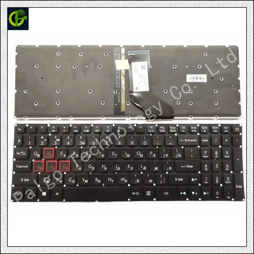 Русская клавиатура с подсветкой для Acer Aspire VX5 591G VX15 793 VN7 593 593G 793G N16W3 N16W4 591