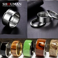shouman 316l stainless steel blank diy 3 partset handmade creative wedding band rings for men women engagement jewelry