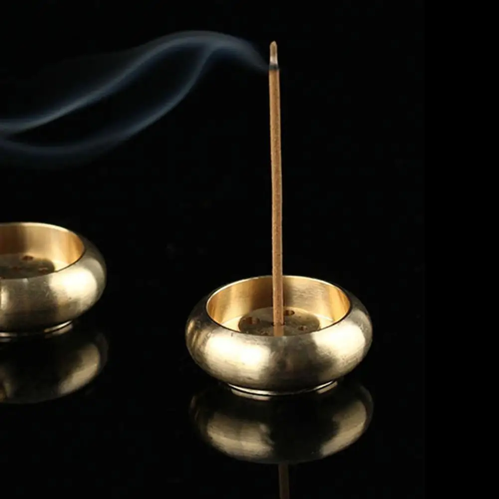 

Incense Burner Brushed Surface Anti-oxidation Compact Detachable 5 Holes Brass Stick Holder for Home Decoration Decor