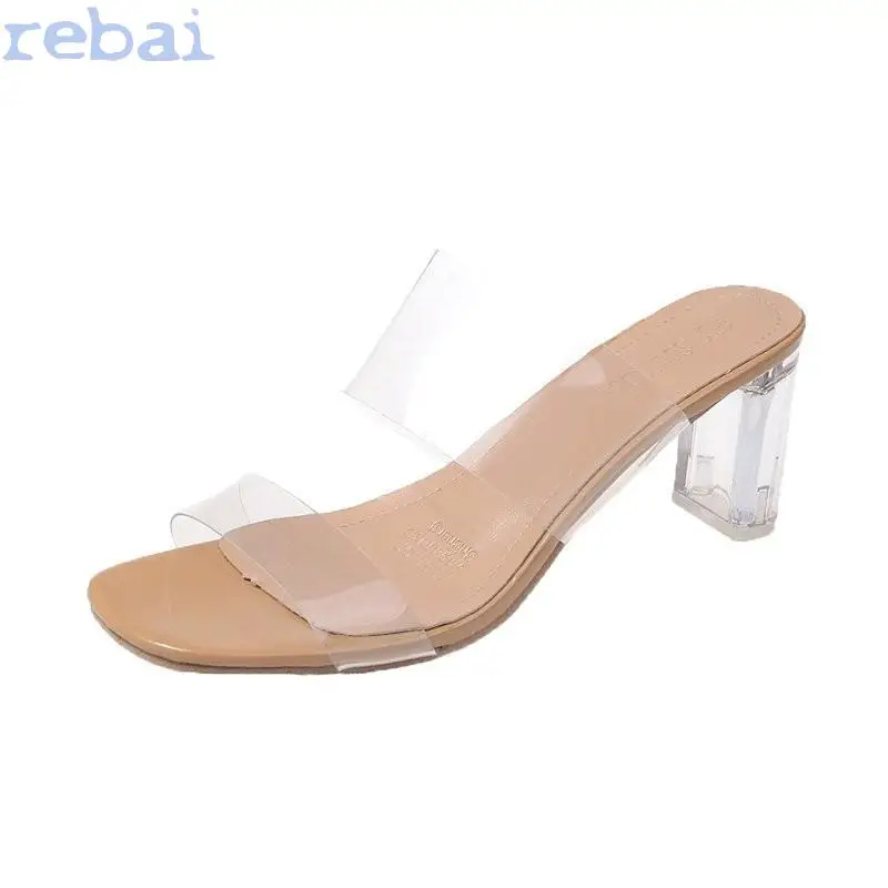 

Transparent PVC Sandals Women Pointed Clear Crystal Cup High Heel Stilettos Sexy Pumps Summer Shoes Peep Toe Women Pumps Size