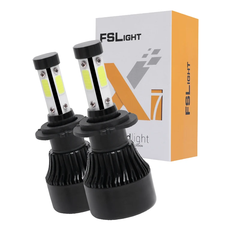 Car Headlight with 4-side LED Chips H4 H7 H1 H8 H9 H11 9005 HB3 9006 HB4 9004 9007 H13 5202 Car LED Head Light Lamp 12000LM Bulb