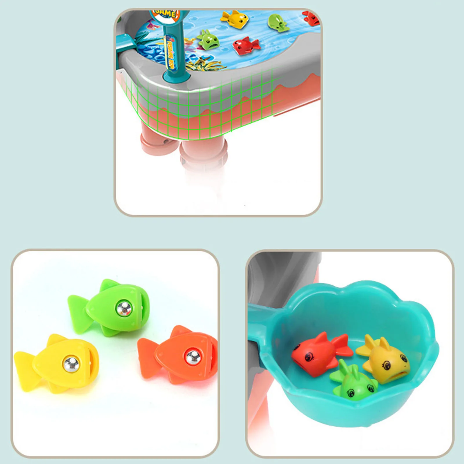 

Children Boy girl fishing toy set suit magnetic play water baby toys fish square hot gift for kids FAST Shipping Baby Bath Toys