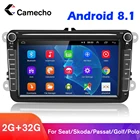 Автомагнитола Camecho, 2 din, Android 8,1, мультимедийный плеер MP5, GPS-навигация, Wi-Fi, Авторадио для VWVolkswagenGolfPoloPassatb7b6SEAT