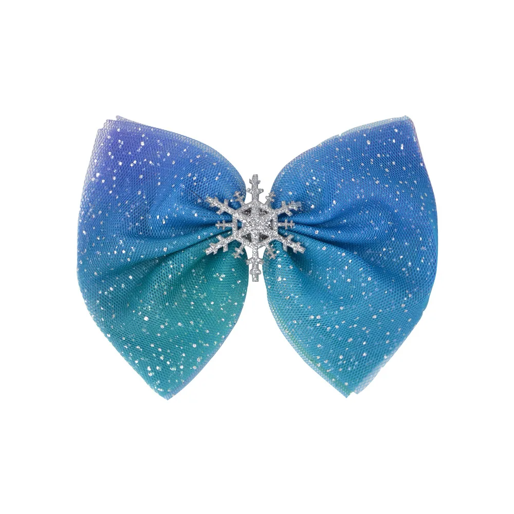 

Snowflake Mesh Bowknot Princess Hairpins Baby Girls Glitter Bow Hair Clips Cute Toddler Headwear Kids Accessories Birthday Gifts