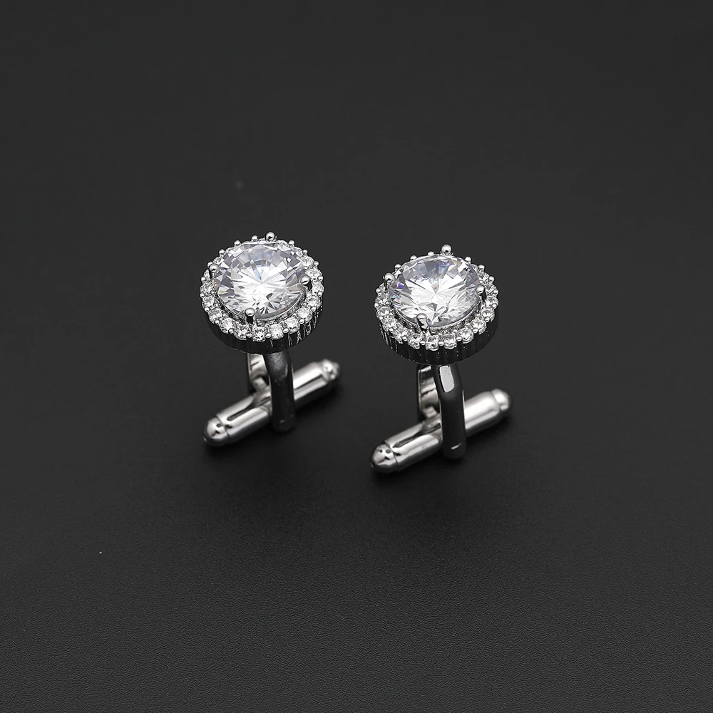 Изысканная мода высококачественные запонки из меди и циркона мужская рубашка