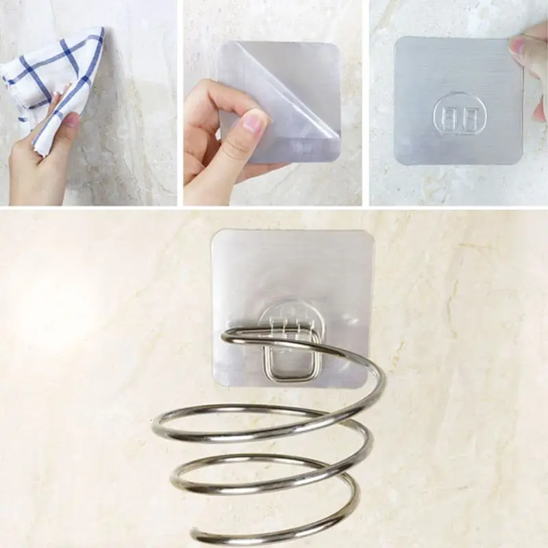 Клейкий настенный держатель для фена подставка воздуходувки органайзер полка из