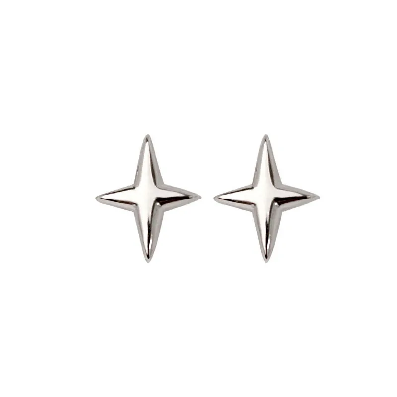 

2021 New S925 Sterling Silver Simple Design Sense Star Earrings Small Mini Earrings Student Earrings Fashion Creative Design