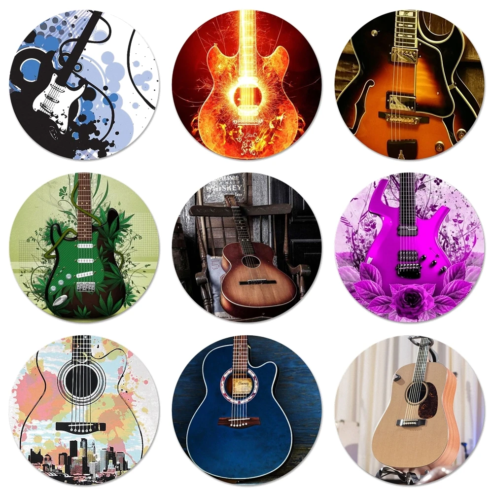 Значки для гитары синие музыкальные ноты бас значки металлические украшения