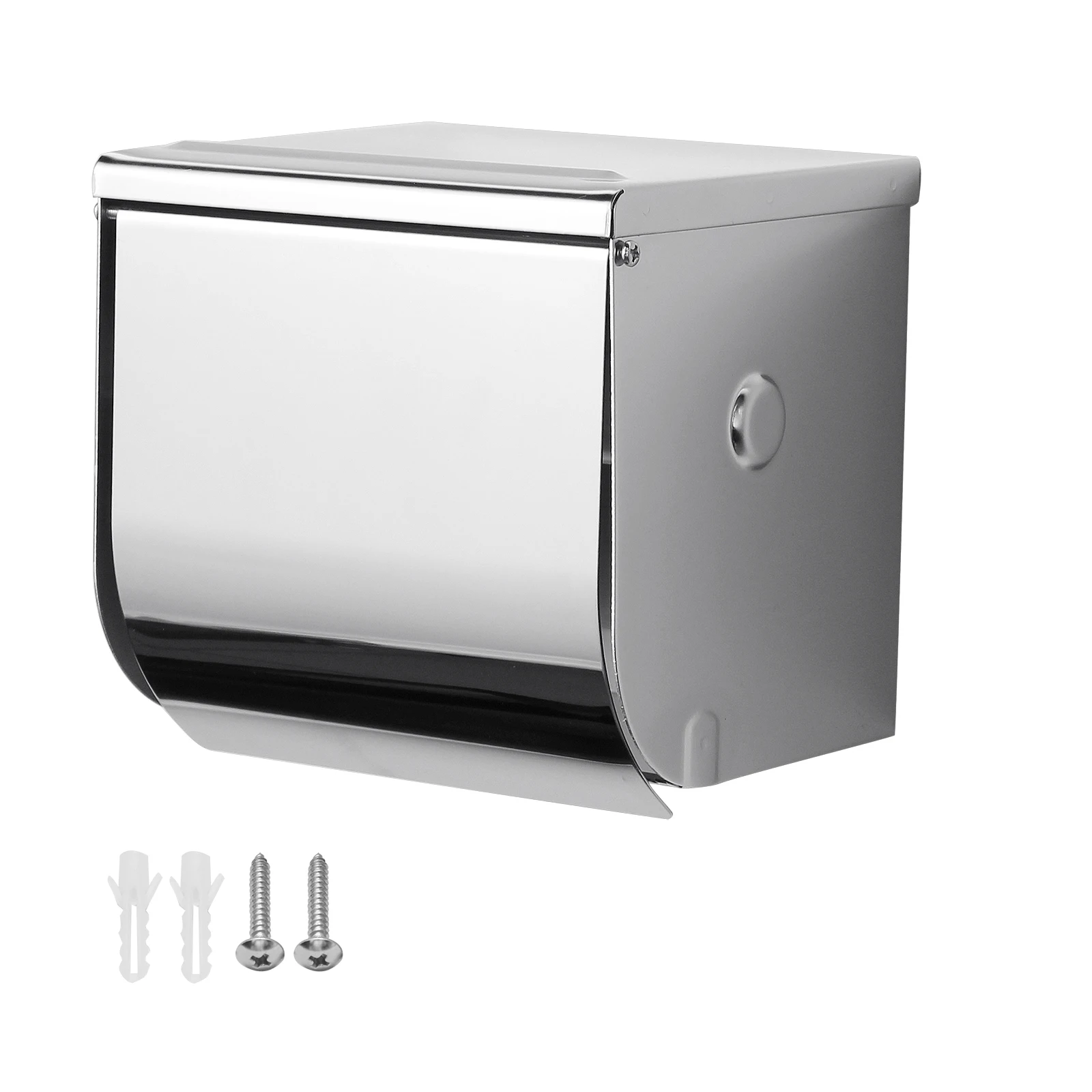 

Toilet Paper Holder Wall Mounted Concealed Toilet Paper Stainless Steel Polished Chrome Bathroom Storage Dust-Proof