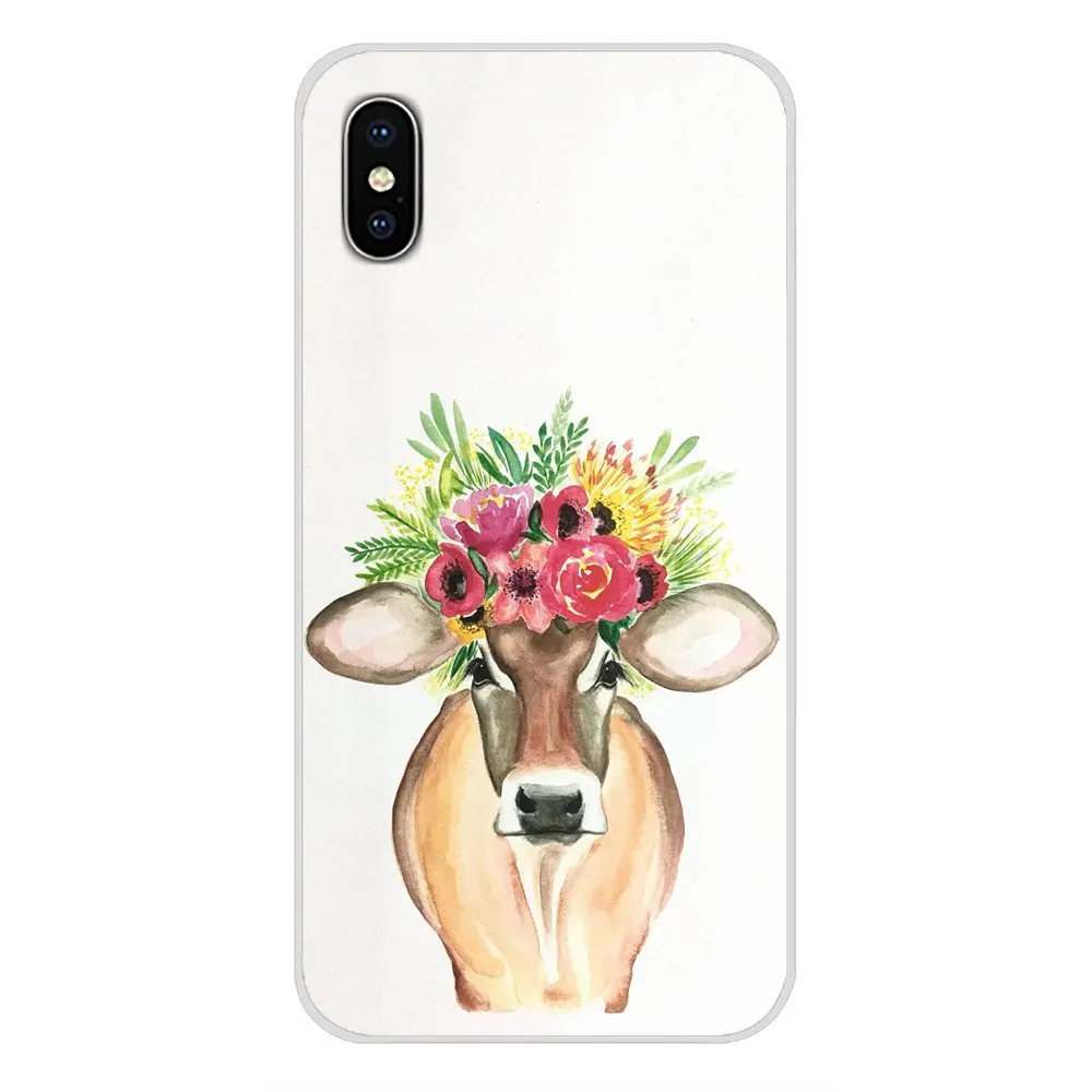Для huawei G7 G8 P7 P8 P9 P10 P20 P30 Lite Mini Pro P Smart Plus TPU Чехлы для животных крупного рогатого скота корова Акварельная живопись - Цвет: images 6