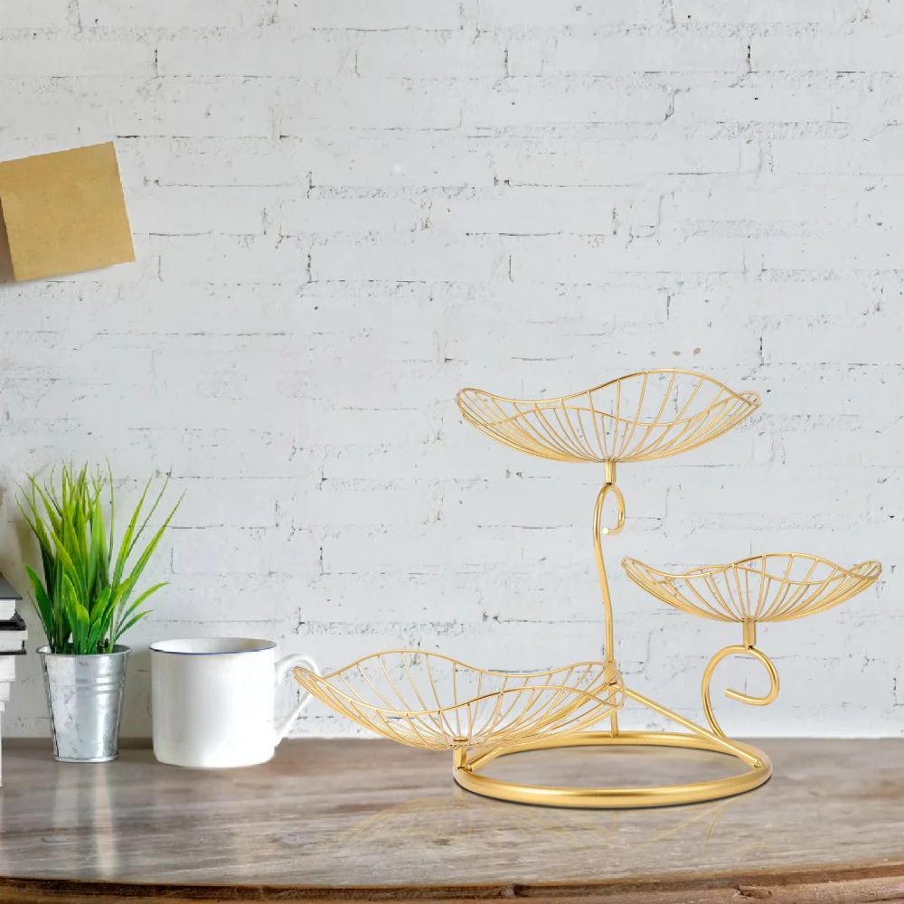 

1PC Wrought Iron Fruit Tray Delicate Three-layer Fruit Basket Nordic Fruit Tray