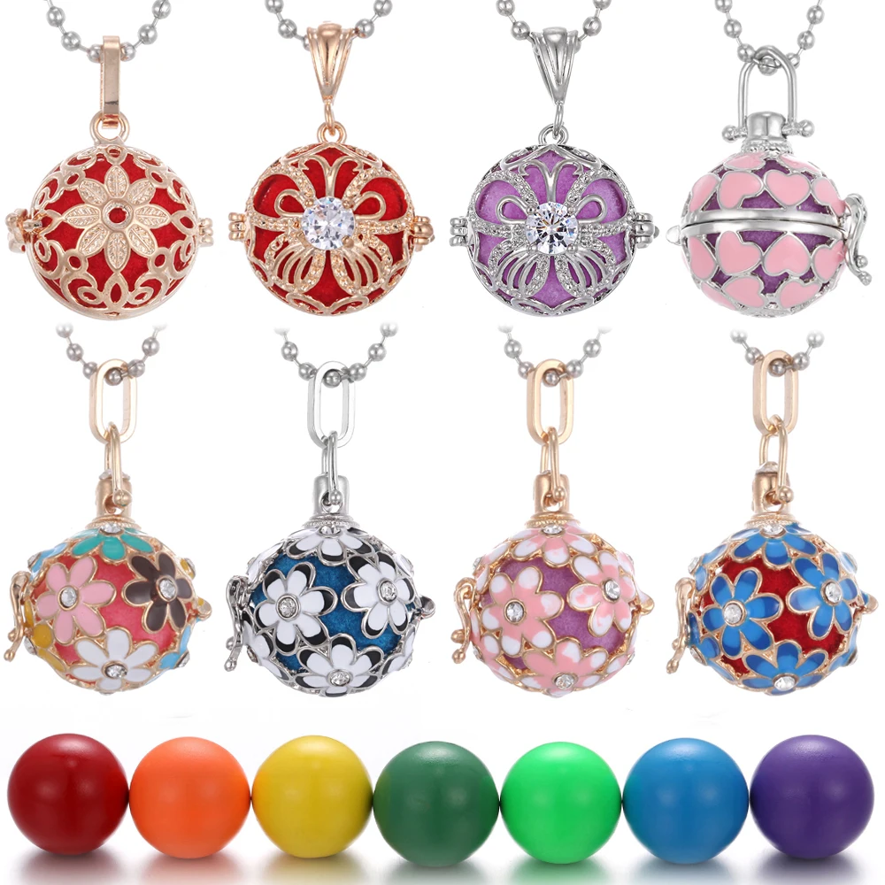 Мексика перезвон Музыка Ангел мяч Caller винтажное ожерелье с медальоном