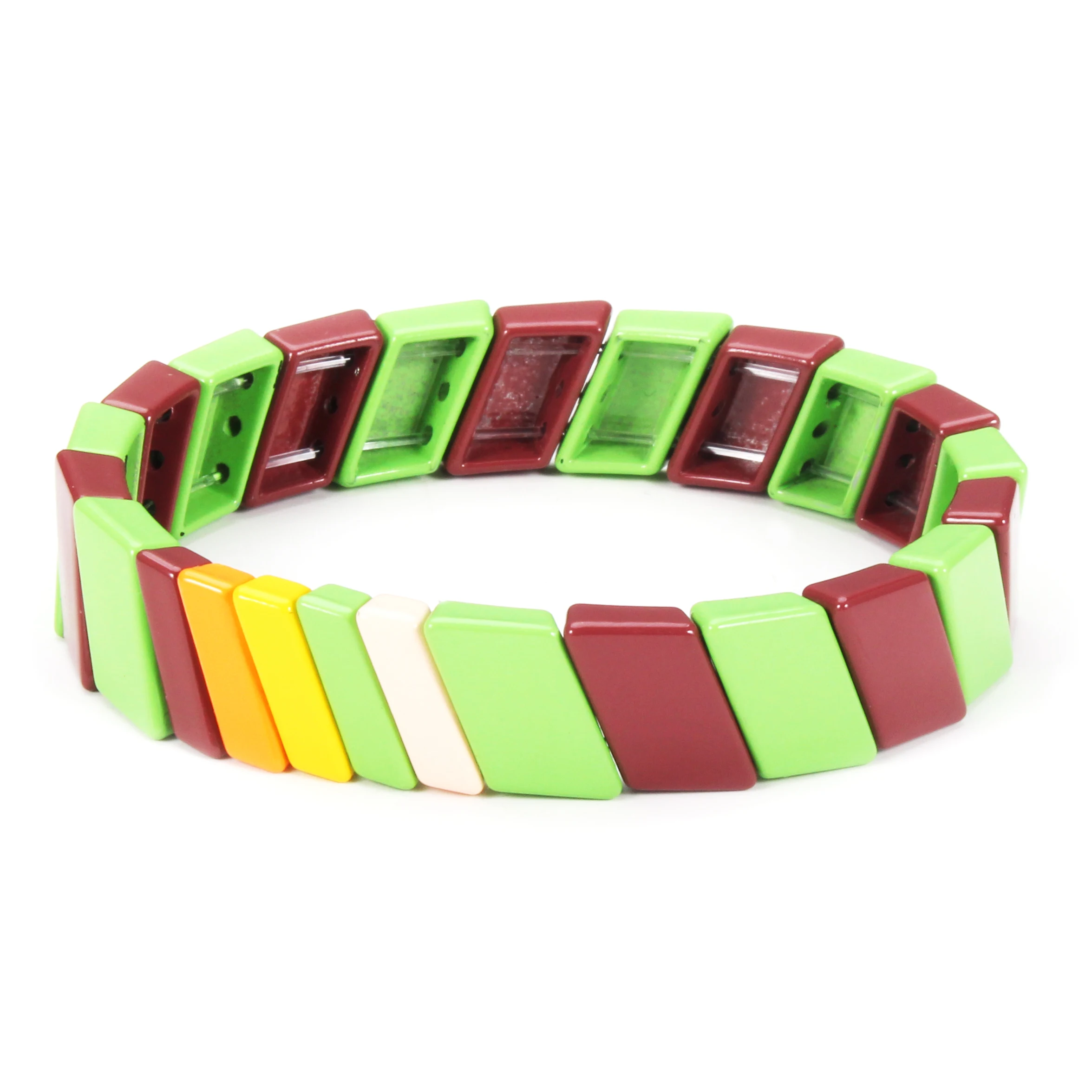 Эмалированный браслет Tila в виде плитки украшенный бисером Набор радужных