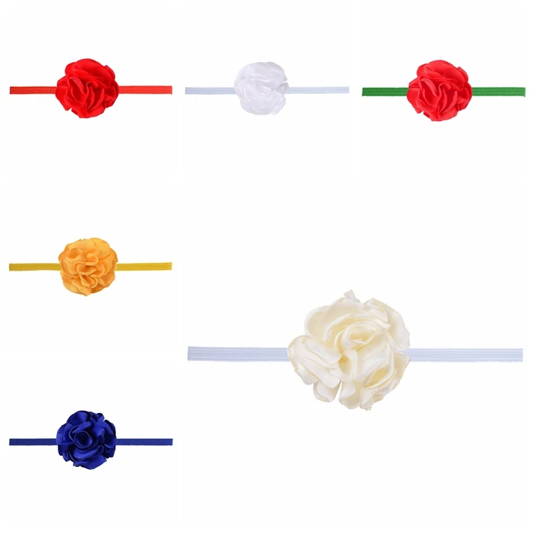 

19 Цвета 5 см Ткань Цветочный ободок с розами Одежда для новорожденных жаркое Цветочная повязка на голову эластичная детская одежда повязка ...