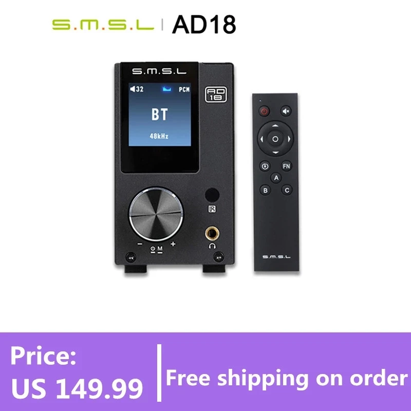 

SMSL AD18 Amplifier Bluetooth Audio Digital 4.2 USB DAC Amplifier Player DAC Hifi Power Amplifier 2.1Stereo Professional 80W Amp
