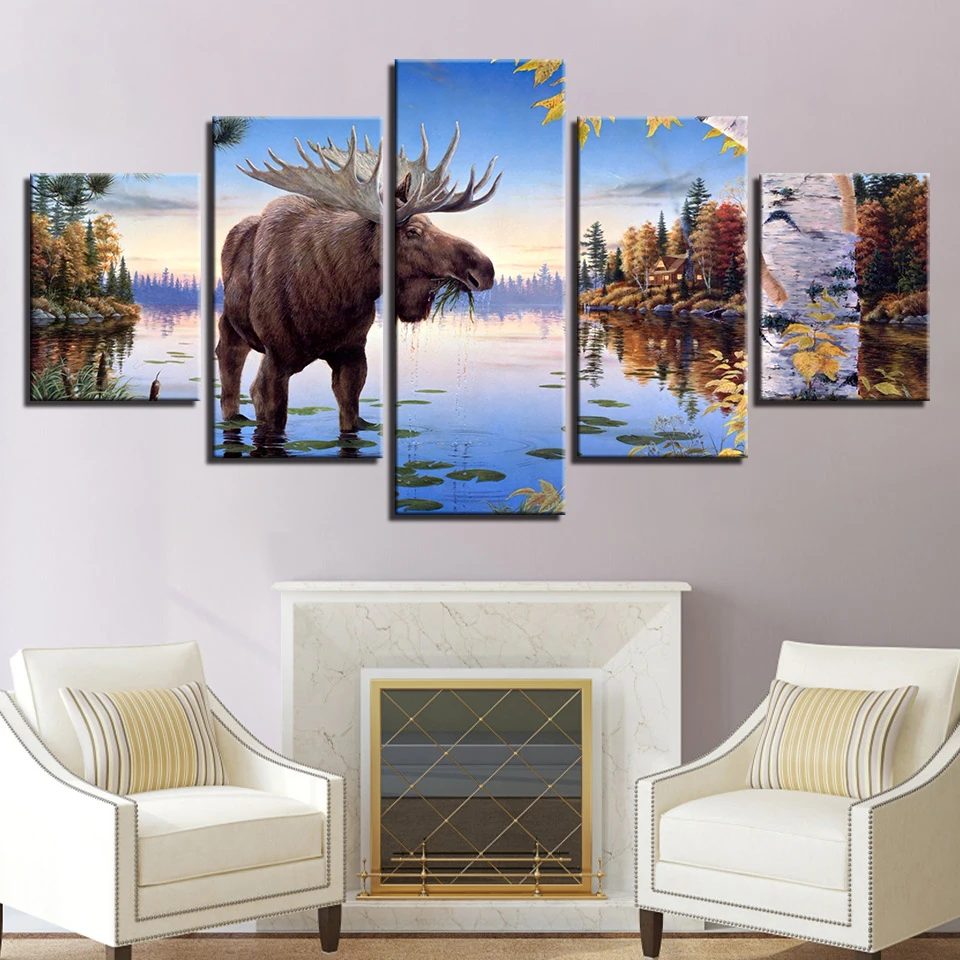 

Painting Full Round Drill Diamond 5D Animal Elk Deer Embroidery Cross Stitch Picture Mosaic Wall Art Home Decor Handmade Gift