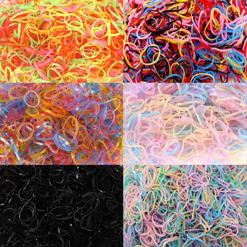 JKC 1000 искусственная Яркая Цветная веревка для волос новинка Детские резинки из