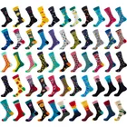Качественные мужские счастливые носки, 35 цветов, полосатые клетчатые бриллиантовые мужские носки из чесаного хлопка, мужские носки