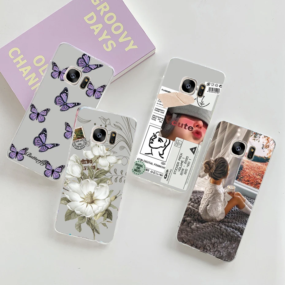 Милый прозрачный мягкий силиконовый чехол из ТПУ для телефона Samsung Galaxy S6 S7 edge