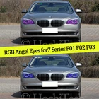 4 шт. многоцветный RGB сменный светодиодный SMD гало кольцо ангел демон глаза дневсветильник для BMW 7 серии F01 F02 F03 F04 730d 740d 740i 750