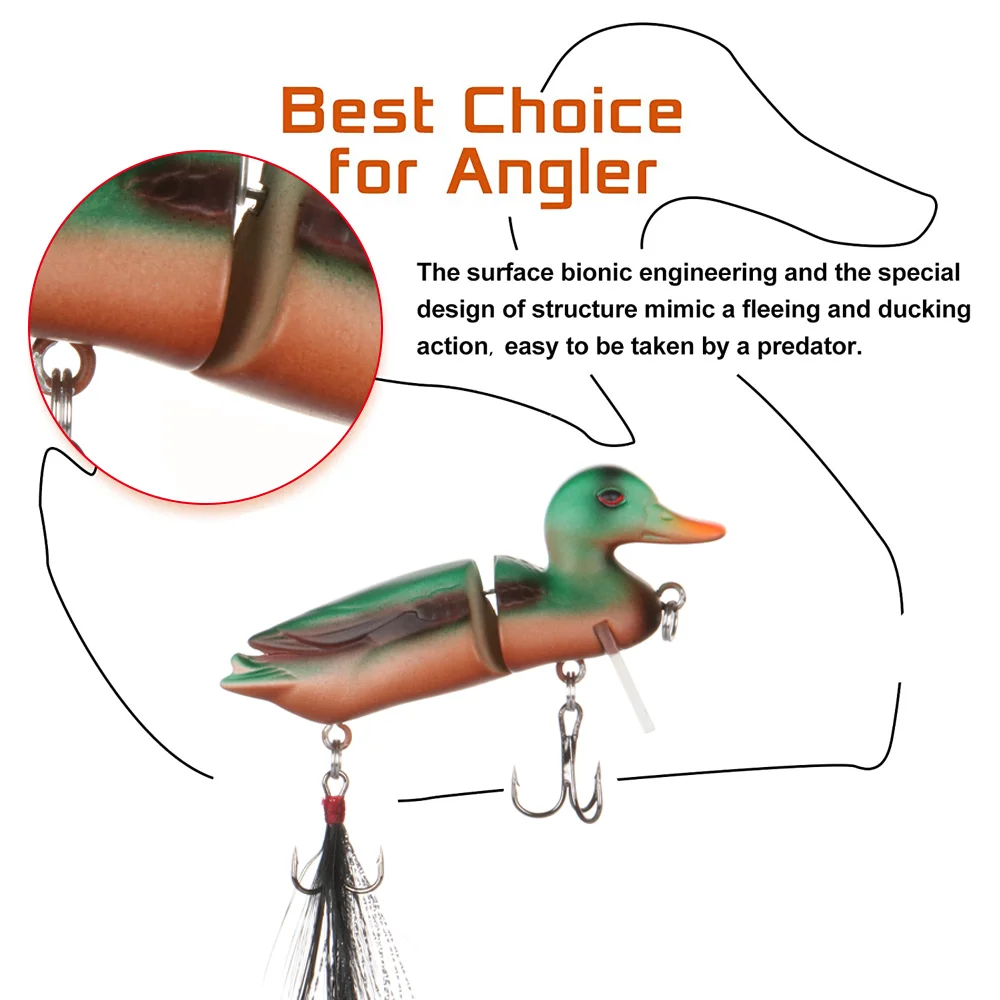 3D с изображением утки лягушки Плавающий поплавок для рыбалки приманки