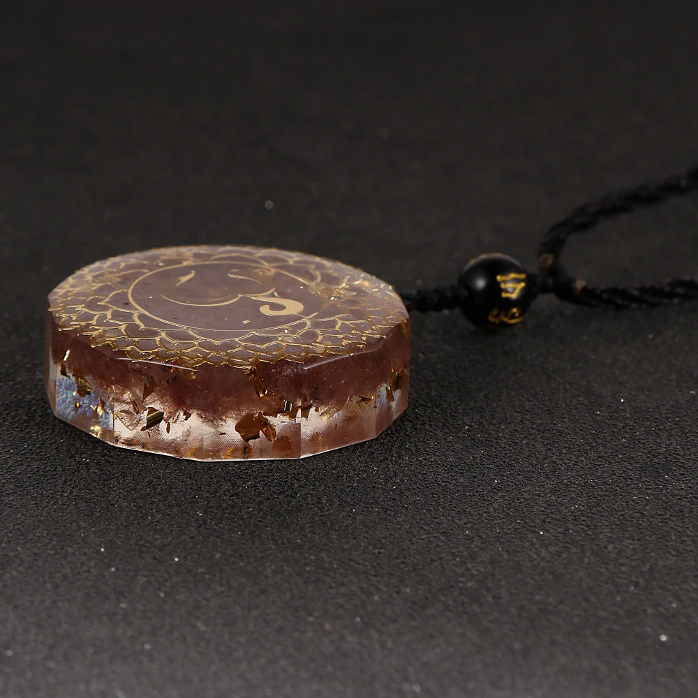 Натуральный камень тигровый глаз чипы гравий подвеска ом Oronge ожерелье Исцеление