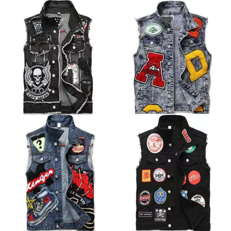 

2021 European and American Spring and Autumn DSQ New Emblem Denim Vest Dsquared2 Slim Applique Motorcycle Vest Denim Jacket D2