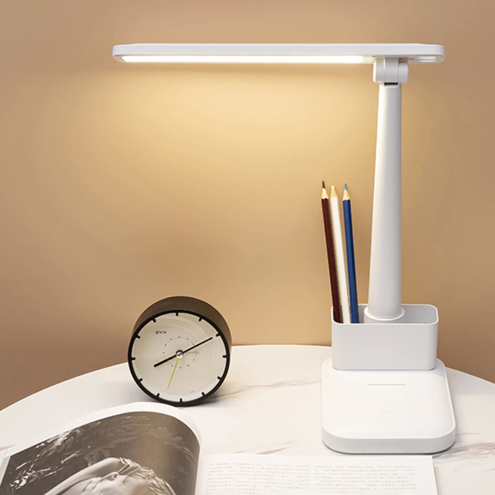 

LED Reading Desk Lamp with 3600mAh Battery Angle Adjustable Table Lamp Multipurpose Touch Control Bedside Table Lamp for Bedroom