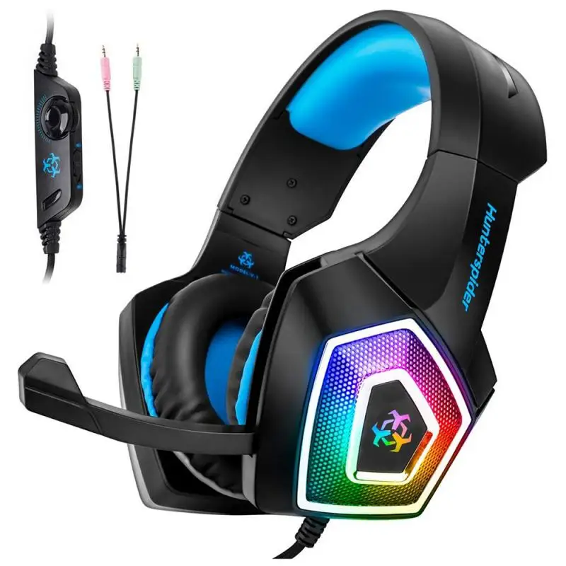 Безвредные для кожи наушники Hunterspider V1auriculares стерео бас USB игровая гарнитура с