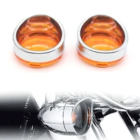 2pcs bullet turn signal light lens cover lampshade for xl883 1200 road king dyna heritage softail fat boy motorcycle accessories