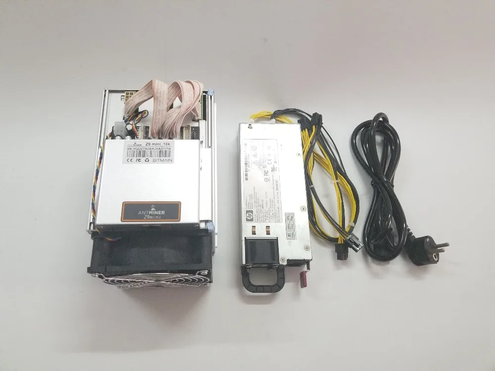 Б/у Antminer Z9mini 10K 300W ZCASH ZEC BTG Asic Equihash miner с блоком питания более экономичный чем S17 S9 Z11