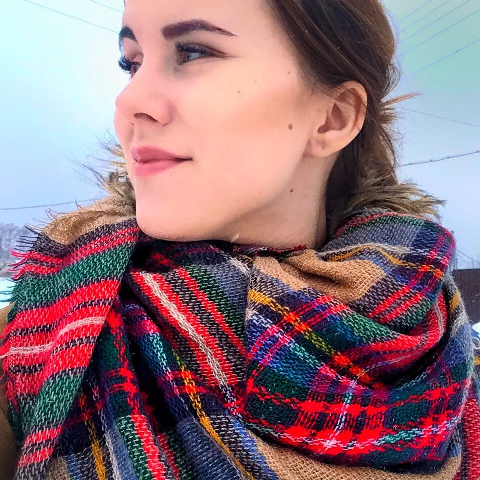 Высококачественный зимний шарф шотландская клетка дизайнерский унисекс