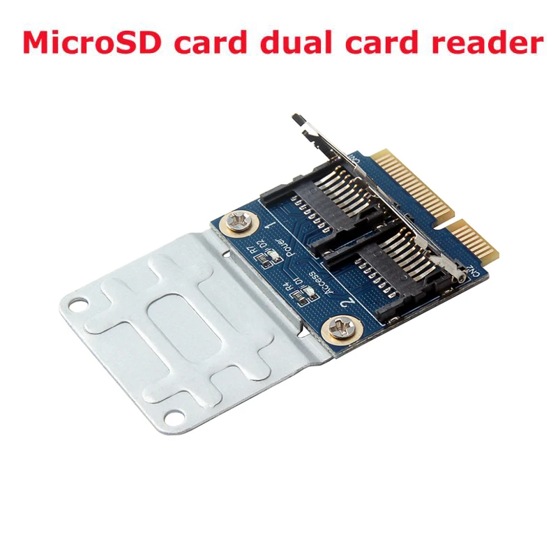 

MicroSD Card Dual Card Reader For Laptop Dual Micro- SD SDHC SDXC TF To Mini PCIe Memory Card Reader MPCIe To 2 Mini-Sdcards